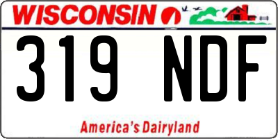WI license plate 319NDF