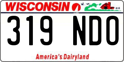 WI license plate 319NDO