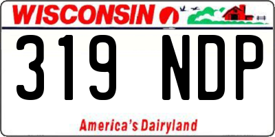 WI license plate 319NDP