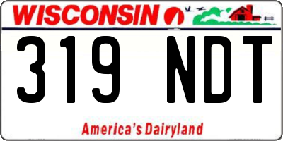 WI license plate 319NDT