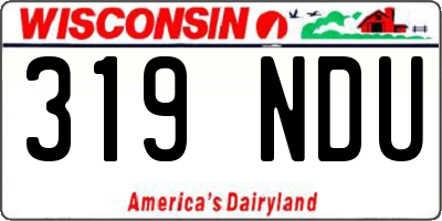 WI license plate 319NDU