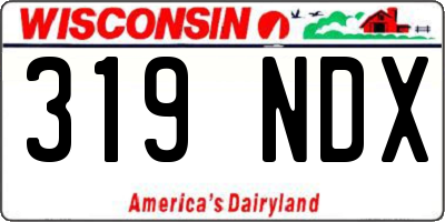WI license plate 319NDX