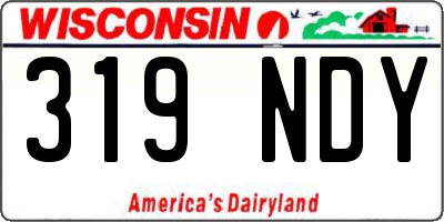WI license plate 319NDY