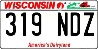 WI license plate 319NDZ