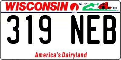 WI license plate 319NEB