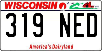 WI license plate 319NED