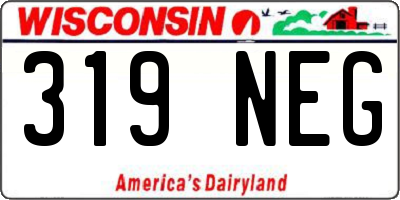 WI license plate 319NEG