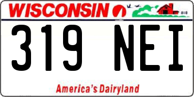 WI license plate 319NEI