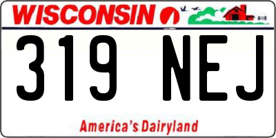 WI license plate 319NEJ
