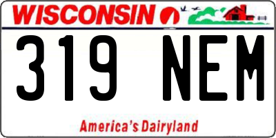 WI license plate 319NEM