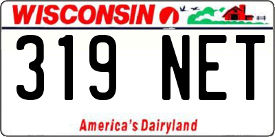 WI license plate 319NET