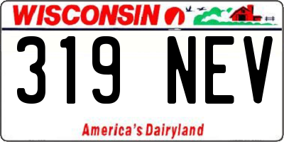 WI license plate 319NEV