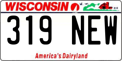 WI license plate 319NEW