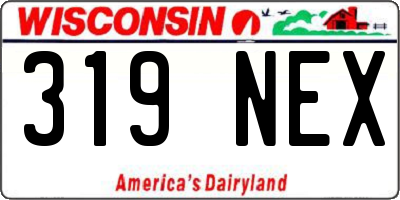 WI license plate 319NEX