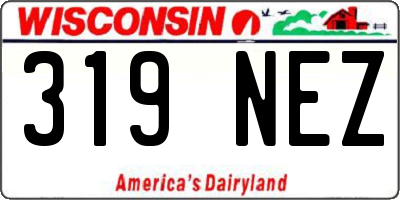 WI license plate 319NEZ