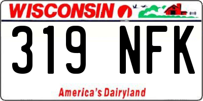 WI license plate 319NFK