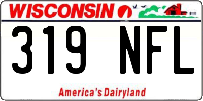 WI license plate 319NFL
