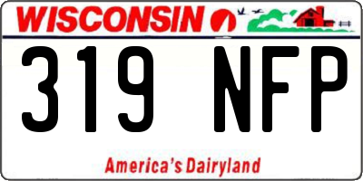 WI license plate 319NFP
