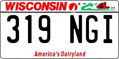WI license plate 319NGI