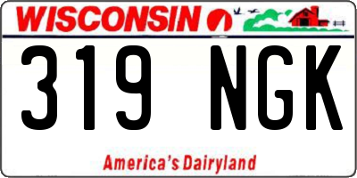WI license plate 319NGK