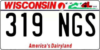 WI license plate 319NGS