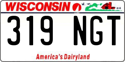 WI license plate 319NGT