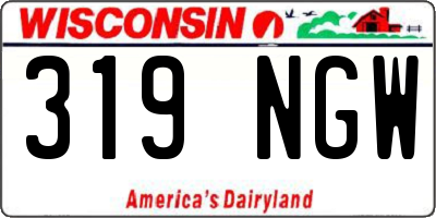WI license plate 319NGW
