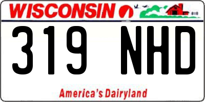 WI license plate 319NHD