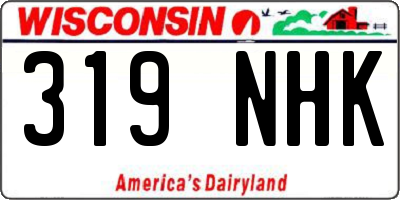 WI license plate 319NHK