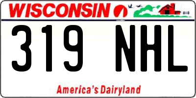WI license plate 319NHL