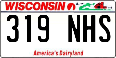 WI license plate 319NHS