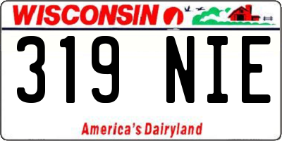 WI license plate 319NIE
