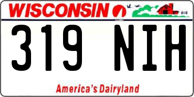 WI license plate 319NIH