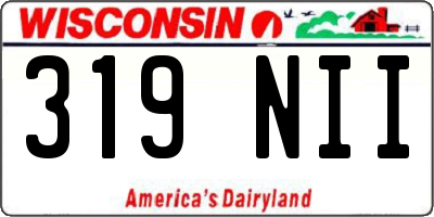 WI license plate 319NII