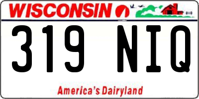 WI license plate 319NIQ