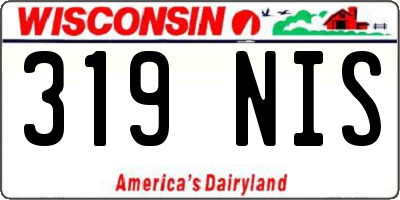 WI license plate 319NIS