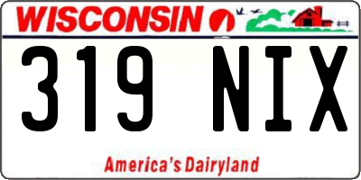 WI license plate 319NIX