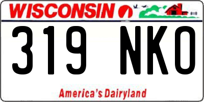WI license plate 319NKO