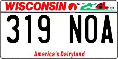 WI license plate 319NOA