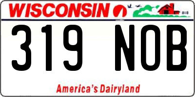 WI license plate 319NOB
