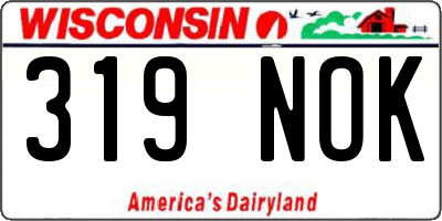 WI license plate 319NOK