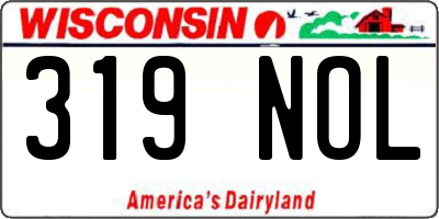 WI license plate 319NOL