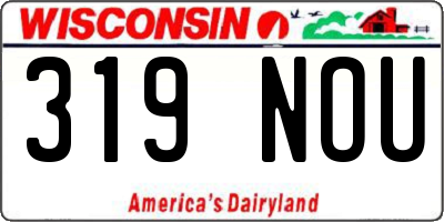 WI license plate 319NOU