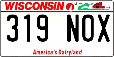 WI license plate 319NOX