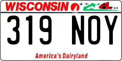 WI license plate 319NOY