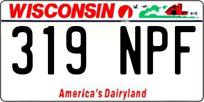 WI license plate 319NPF