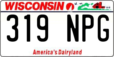 WI license plate 319NPG
