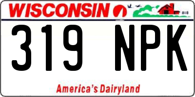 WI license plate 319NPK
