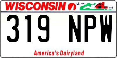 WI license plate 319NPW