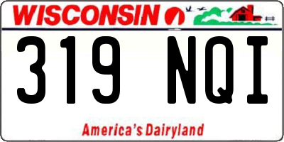 WI license plate 319NQI